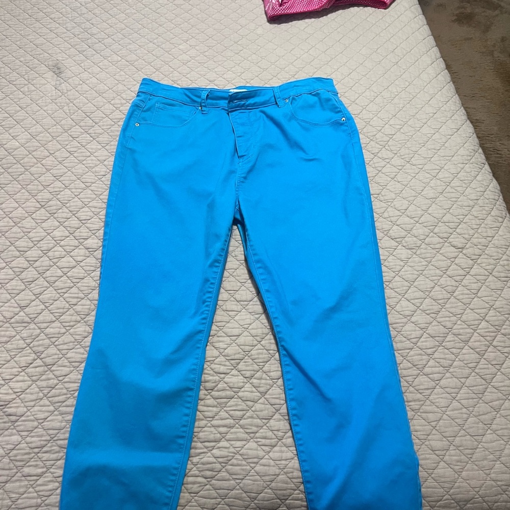 Zenana Outfitters Blue Skinny Pants Vibrant Style